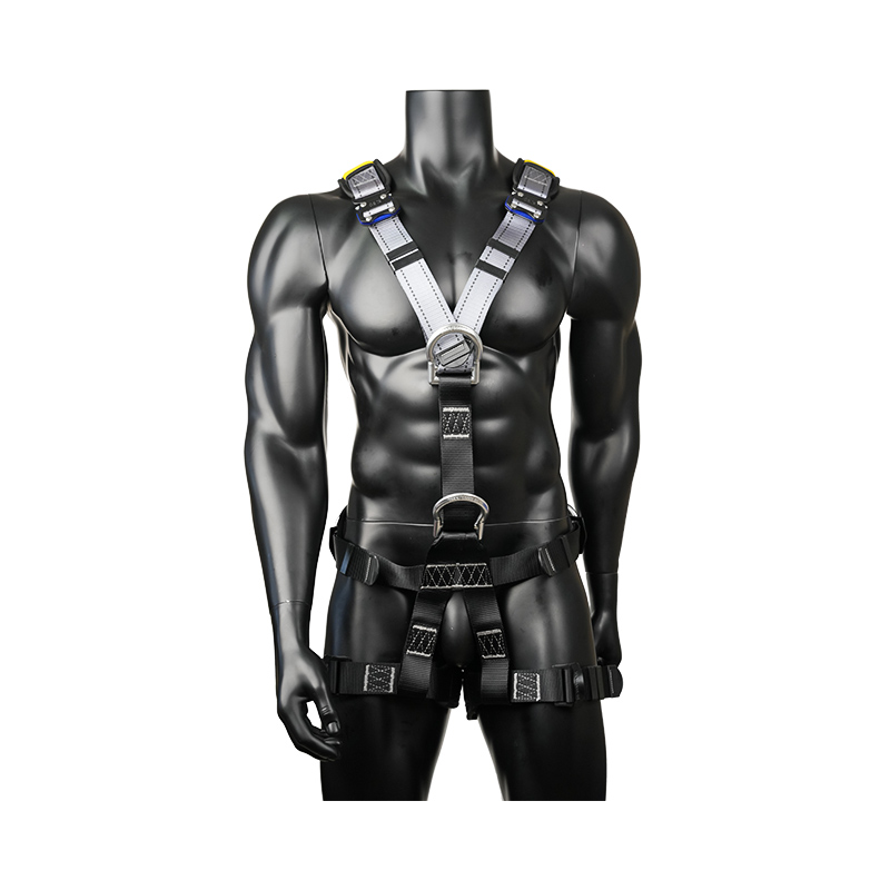 KA14-1 Arnés de escalada con 5 anillos en D de aluminio, 2 hebillas de liberación rápida EN361