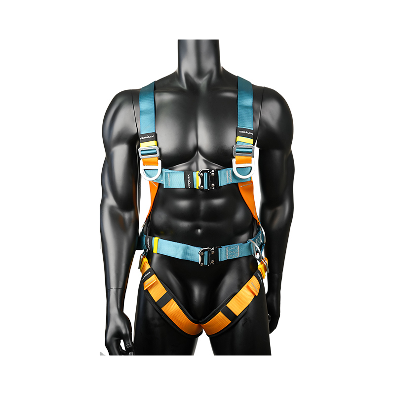 KA02 Arnés de seguridad para construcción de cuerpo completo con 6 anillos en D, 2 hebillas de liberación rápida, almohadilla grande en la cintura para techado